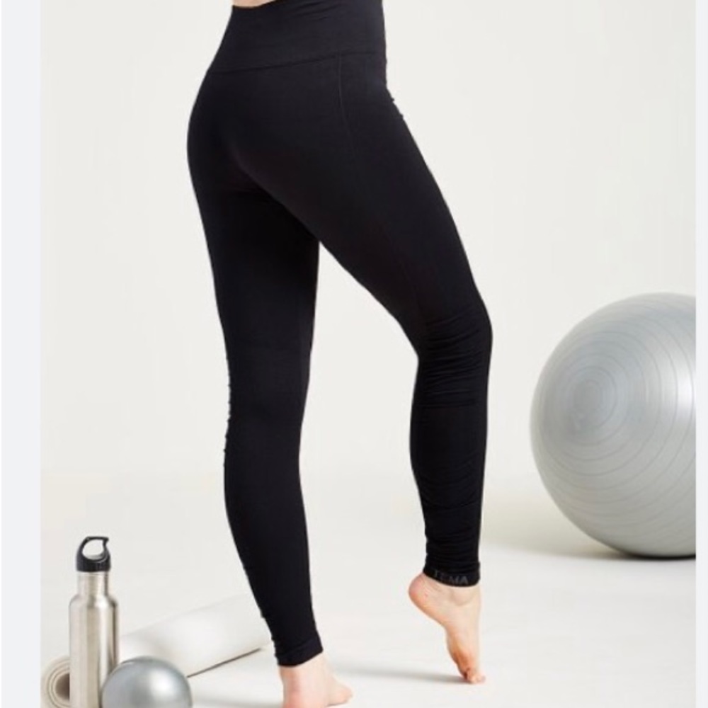 TEMA ATHLETICS RUCHED LEGGINGS women’s m/l black high waist seamless